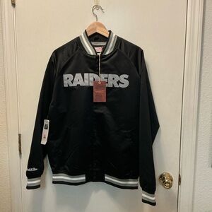 Mitchell & Ness Black and Gray Raiders Jacket